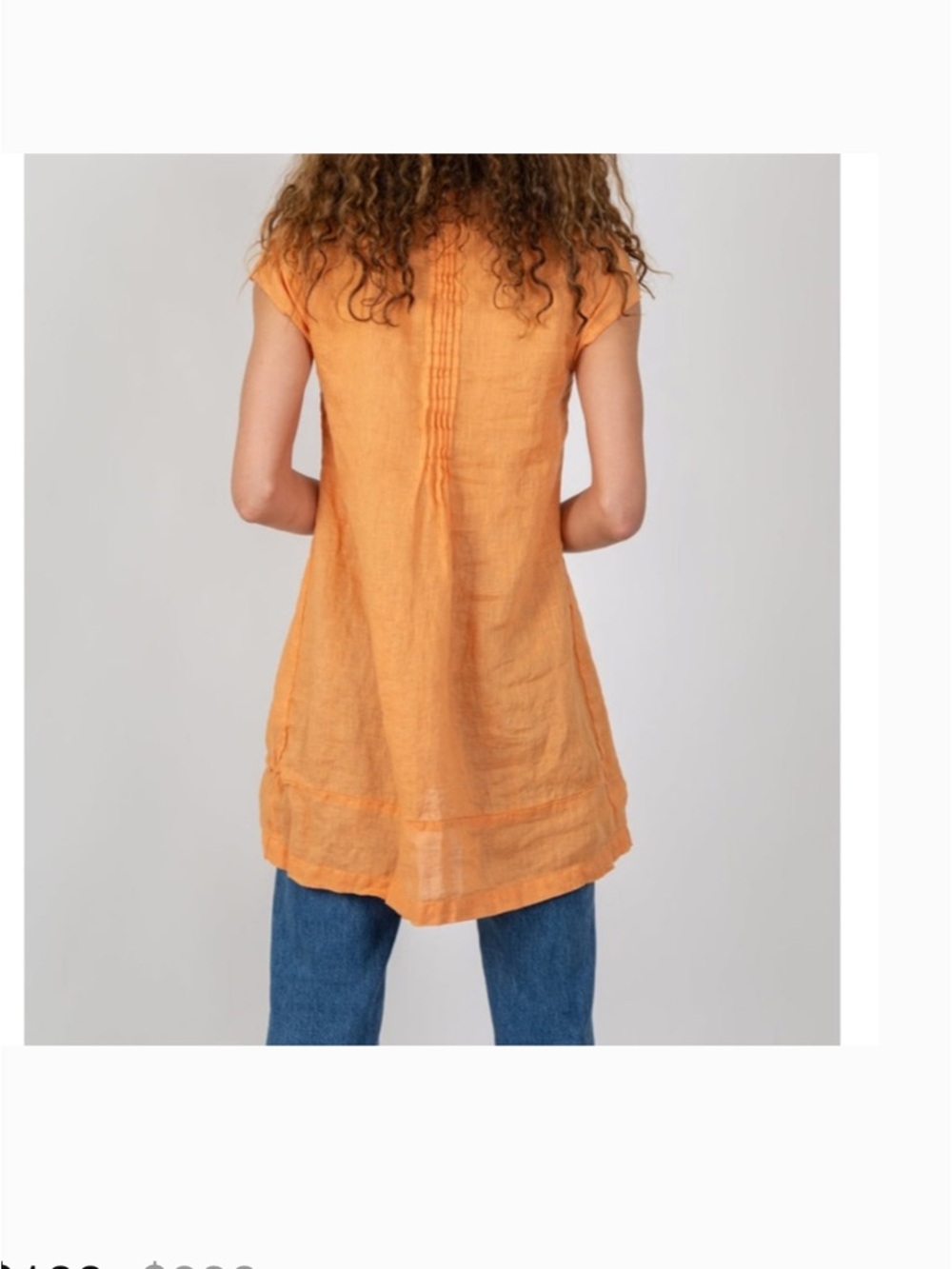 EUC CP SHADES Regina 100% Linen Tunic Dress Pink Cap Sleeves Sz S Made In USA - Picture 8 of 8